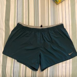 Nike DRI-FIT Running Shorts size large dark green